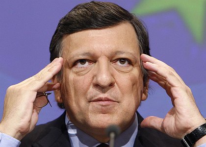 European Commission President Barroso holds a news conference on the financial crisis in Brussels